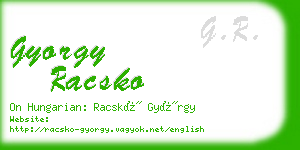 gyorgy racsko business card
